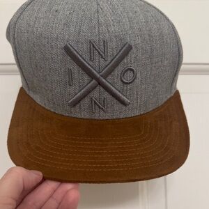 Nixon Gray and Brown Cap with Logo